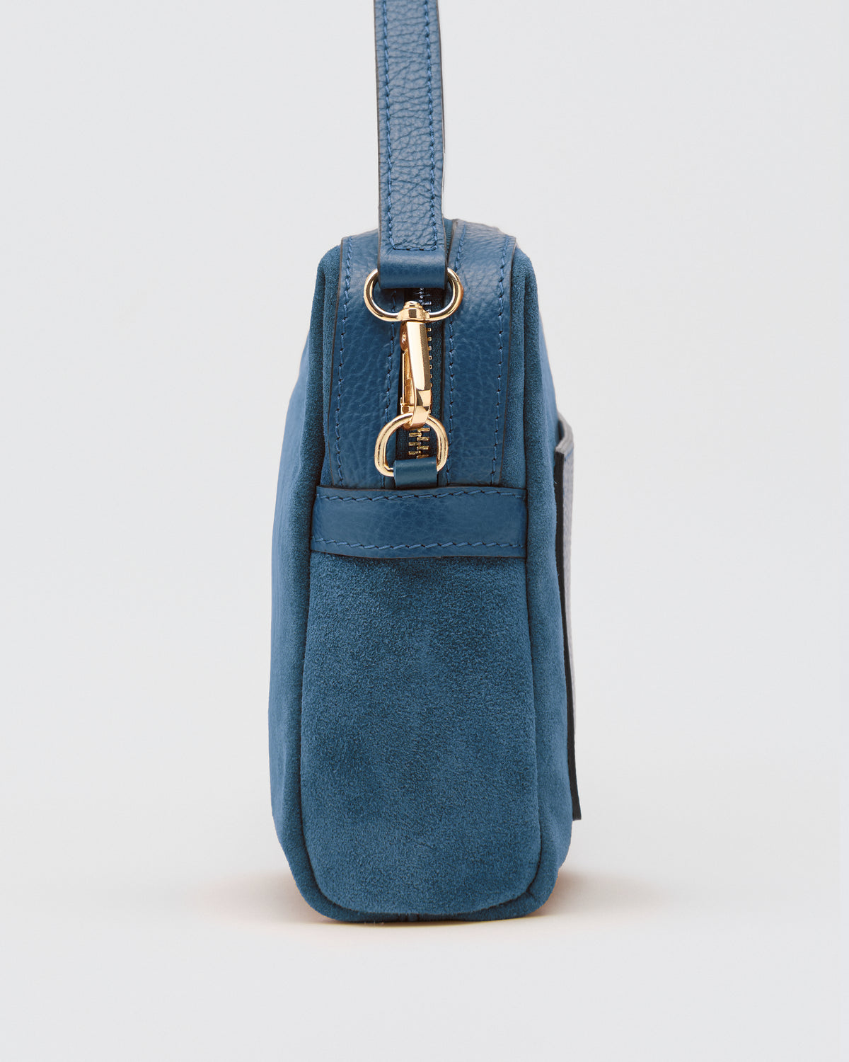 Virginie maxi en daim bleu