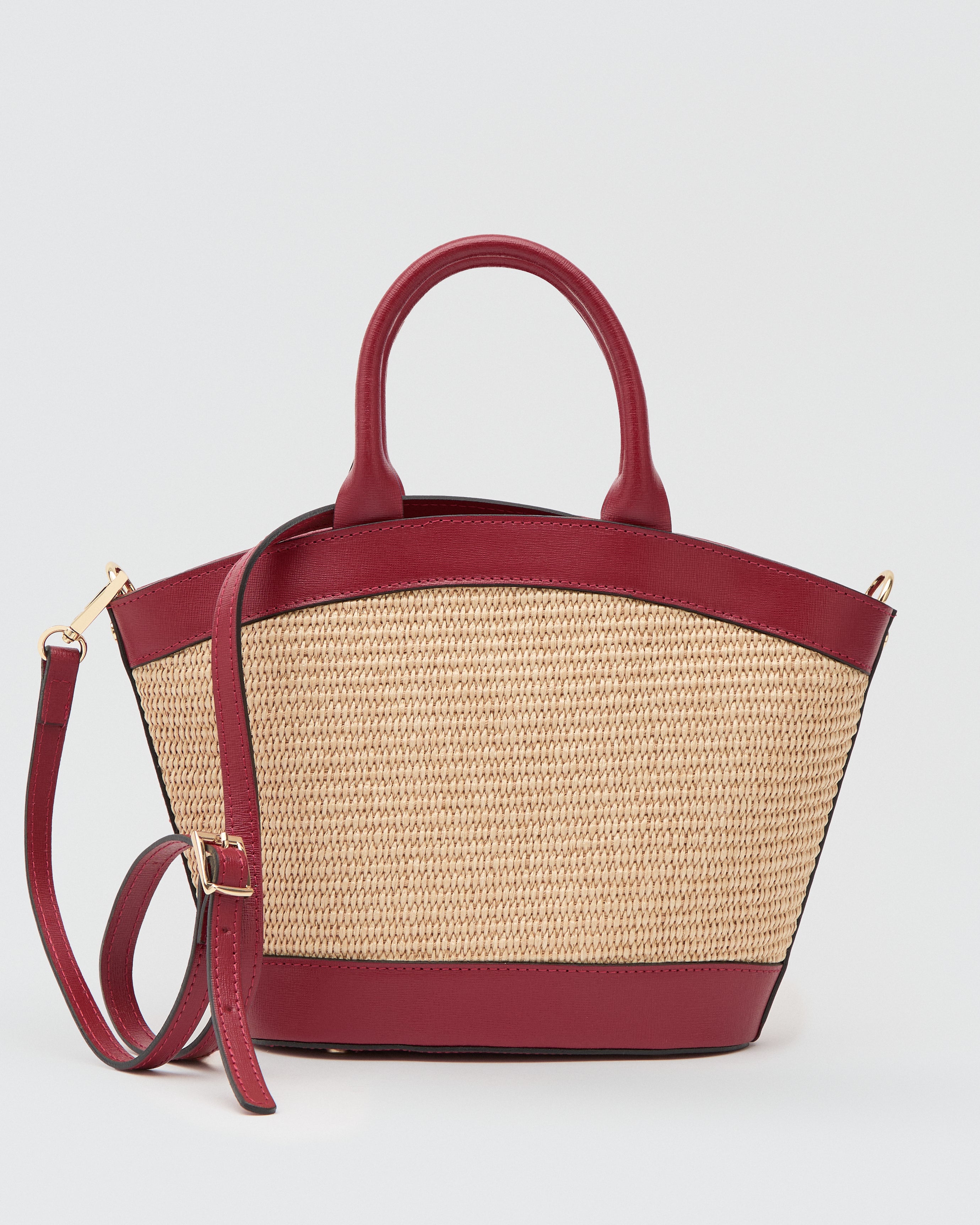 Raffia Red Straw Bag Mini Victoire Raffia Red