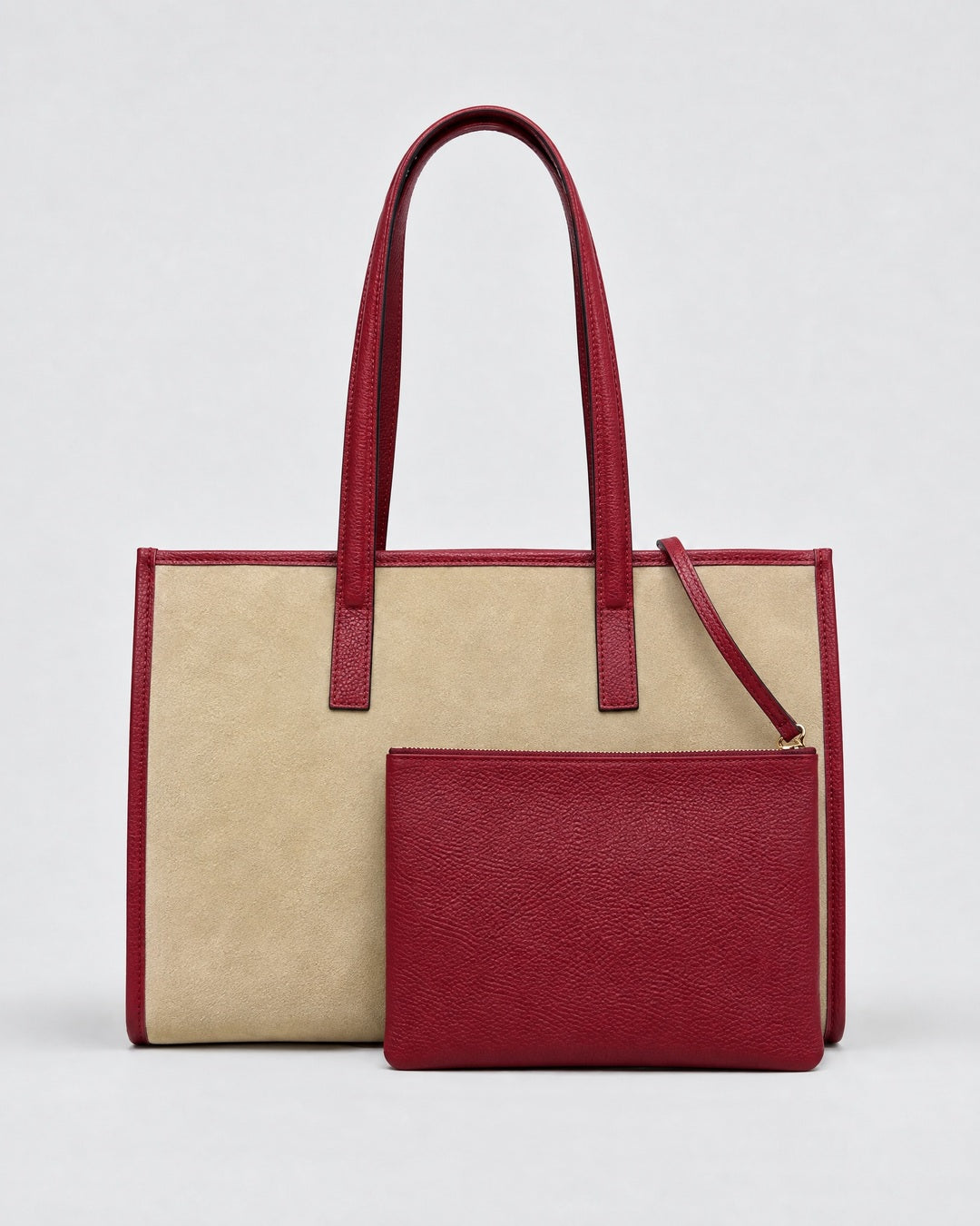 Camille suede beige | pelle burgundy