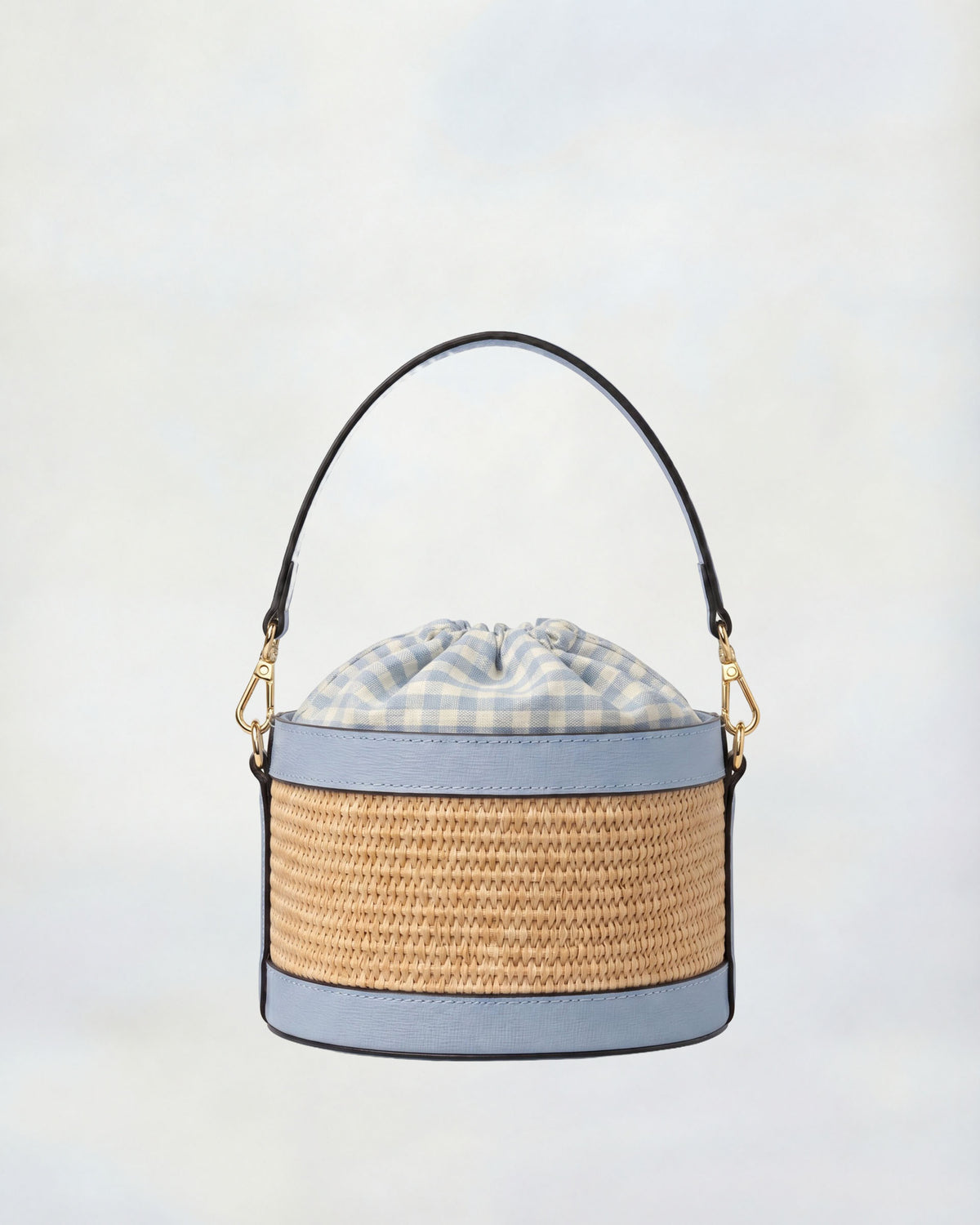 Mini Peggy raffia pale blue | Vichy pale blue closure