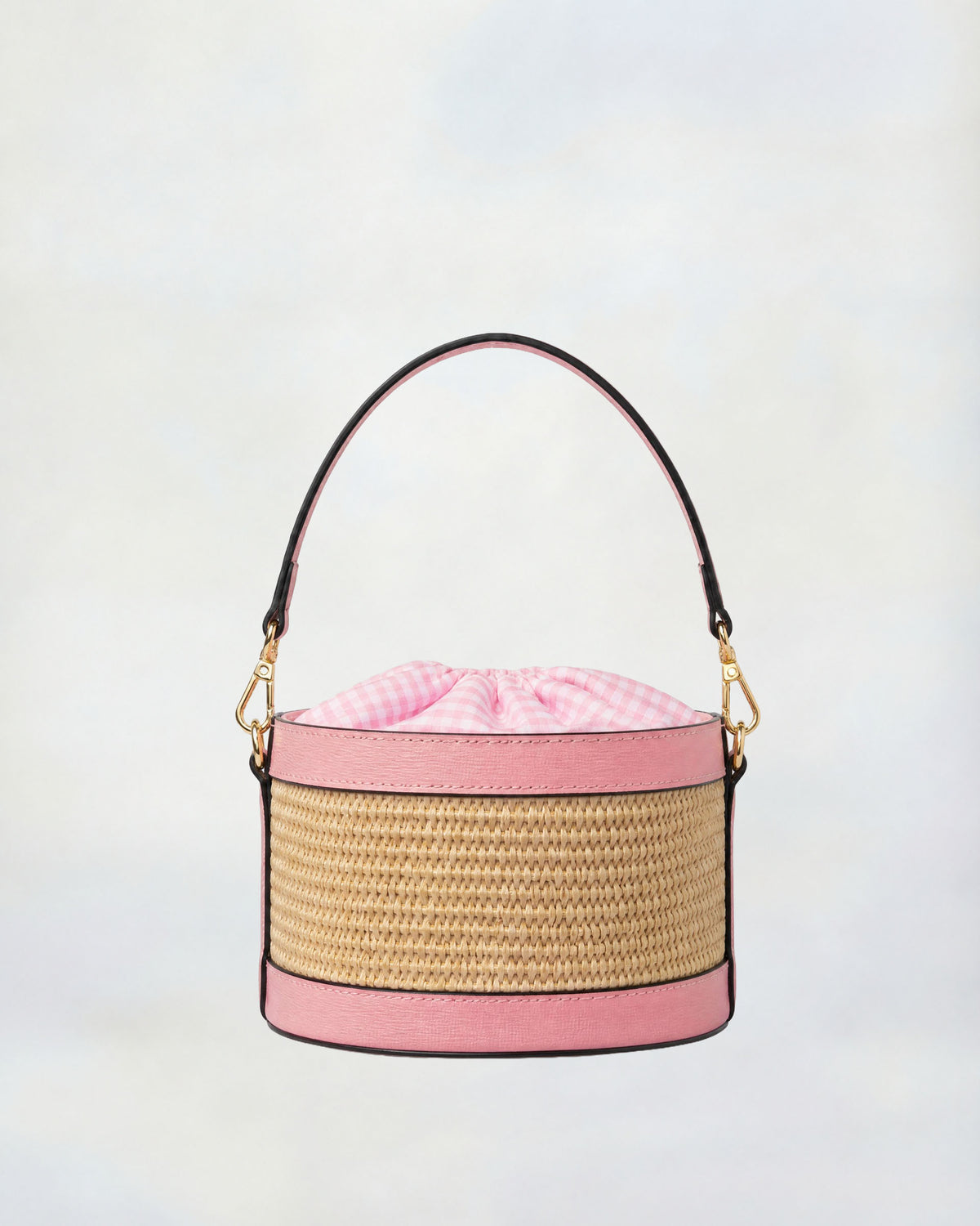 Mini Peggy raffia pink | pink Vichy closure