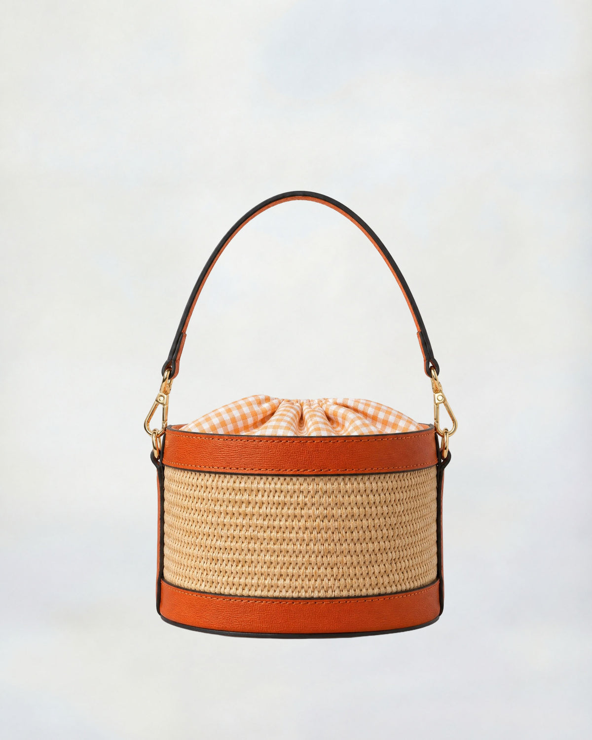 Mini Peggy raffia orange | Vichy orange closure