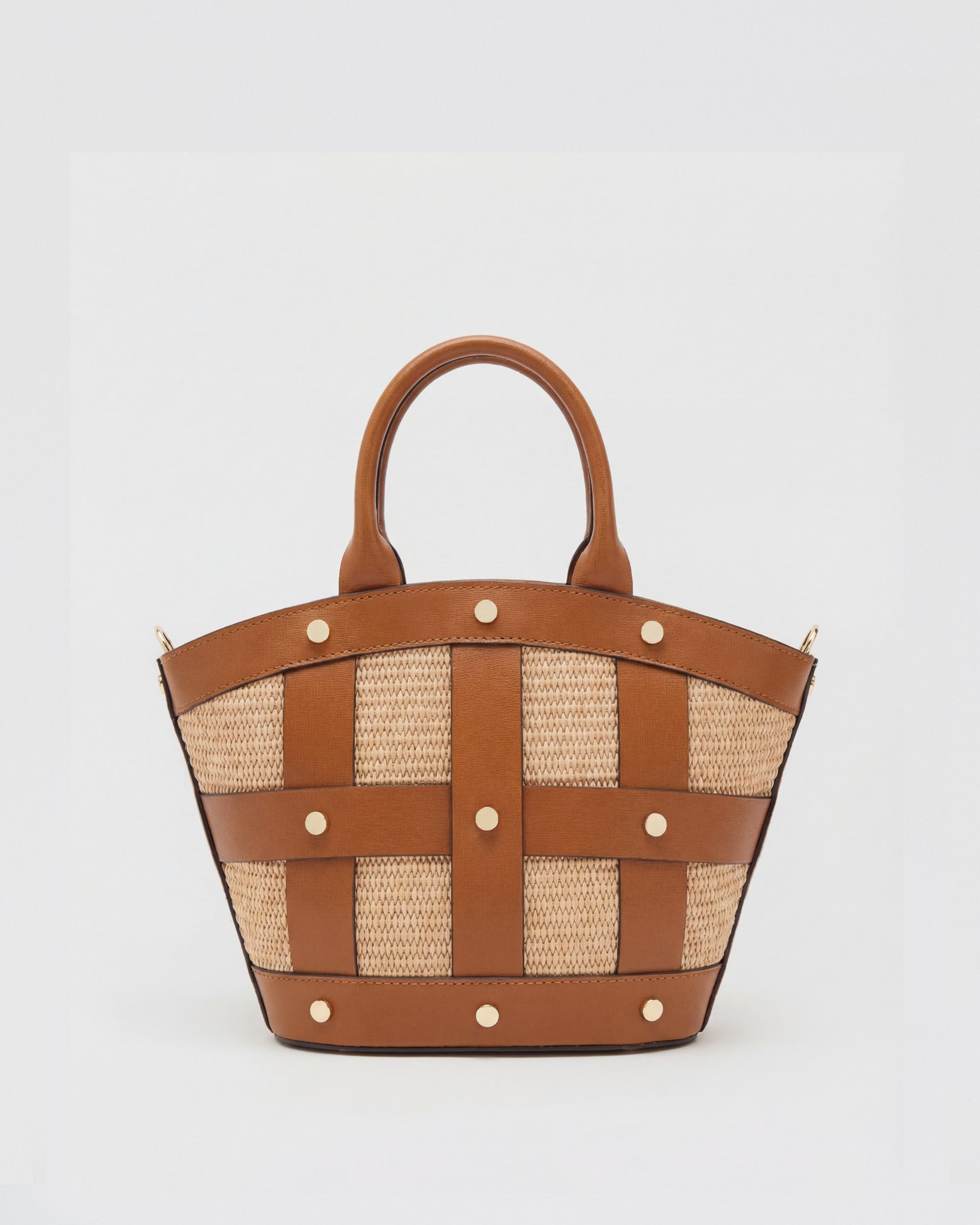 Mini Victoire stud rafia cammello