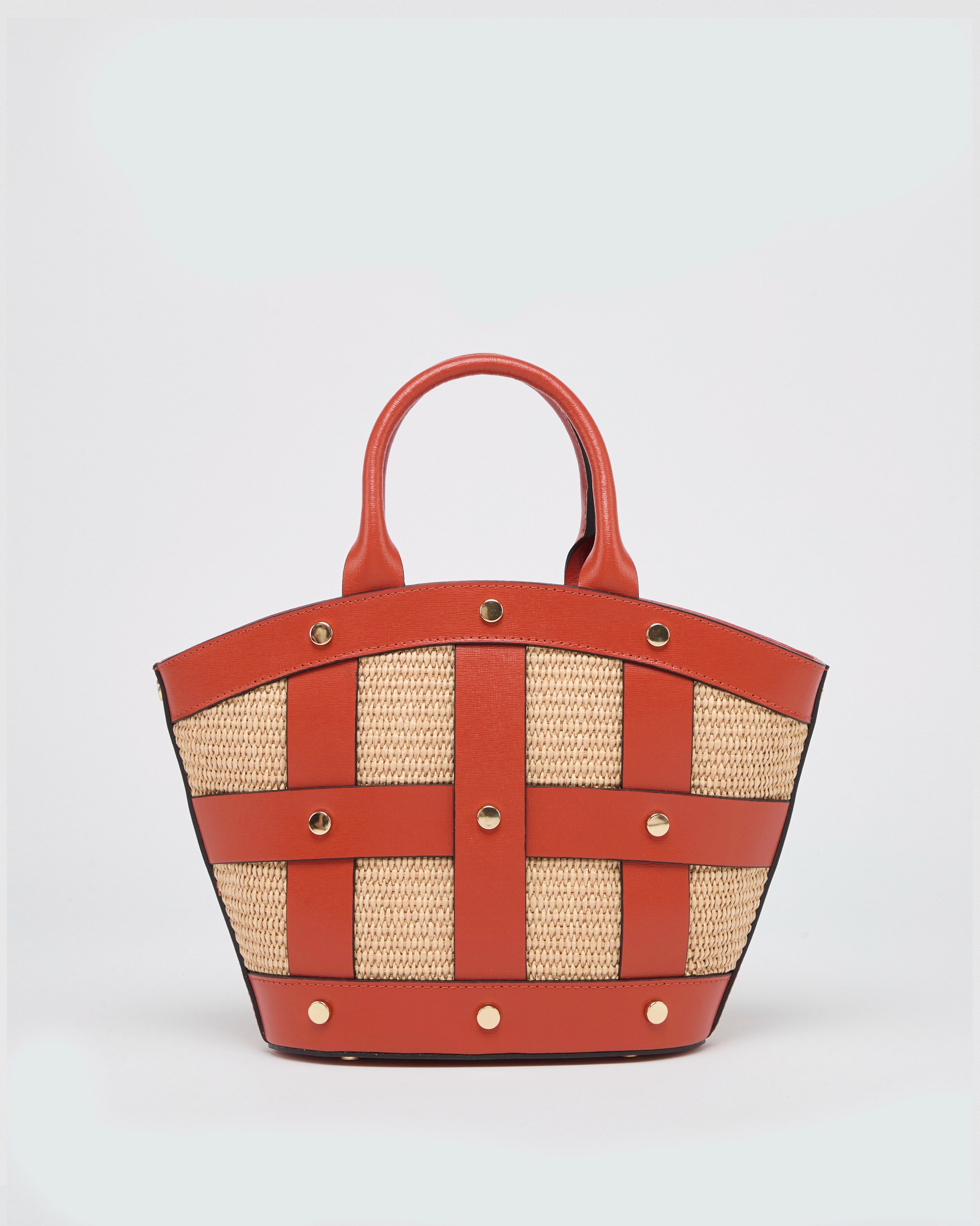 Mini Victoire stud rafia arancione