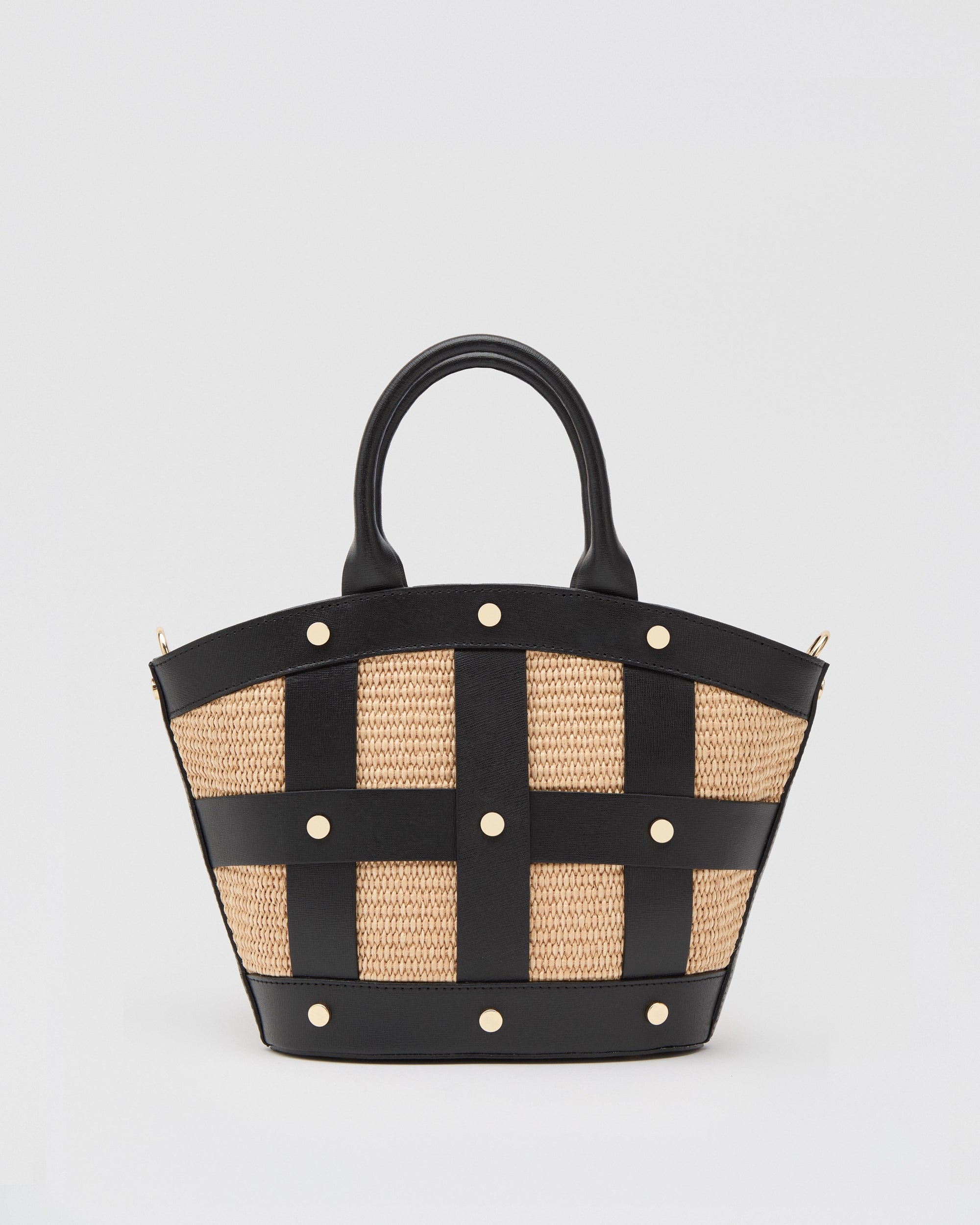 Mini Victoire stud rafia nero