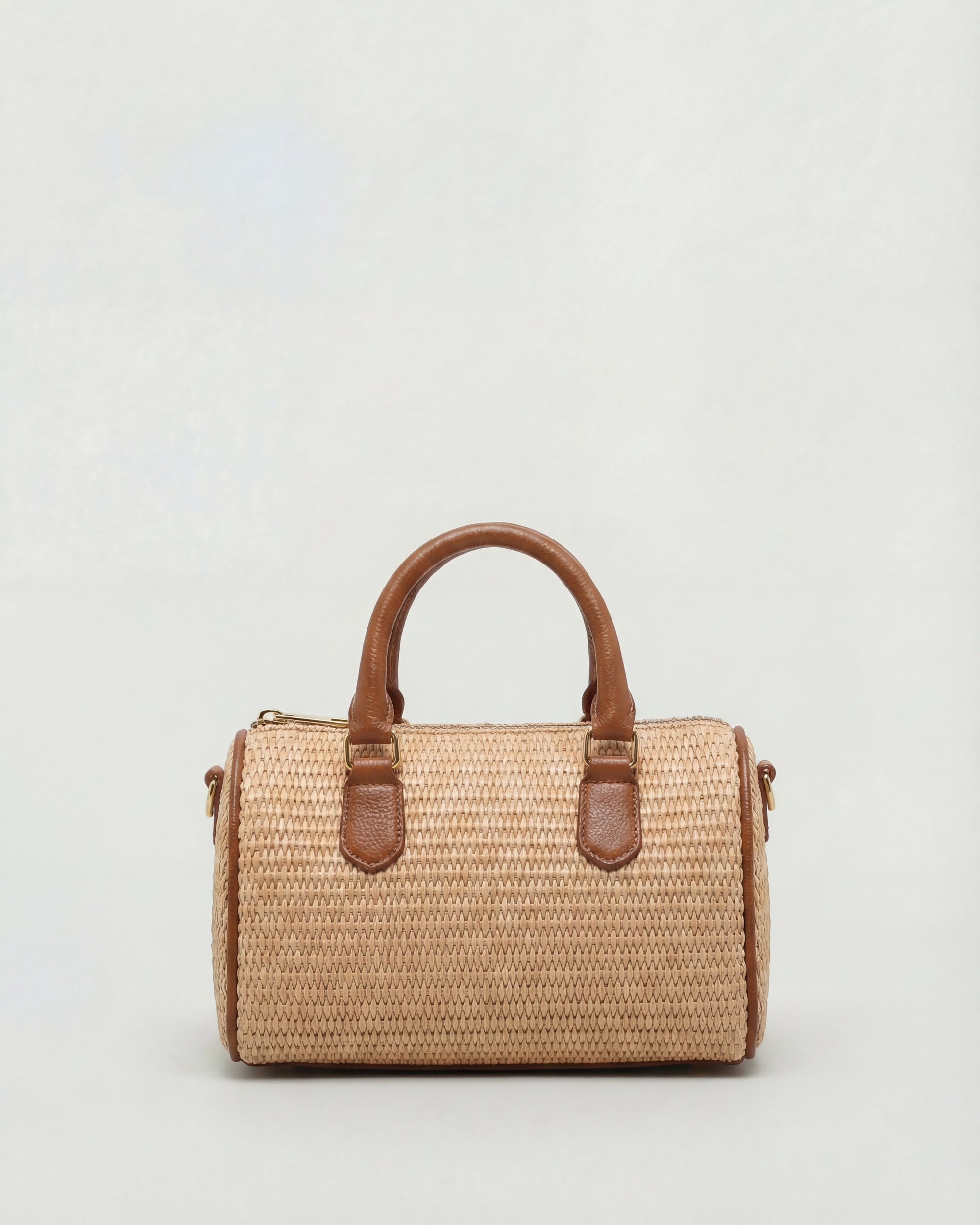 Mini Béatrice raffia camel