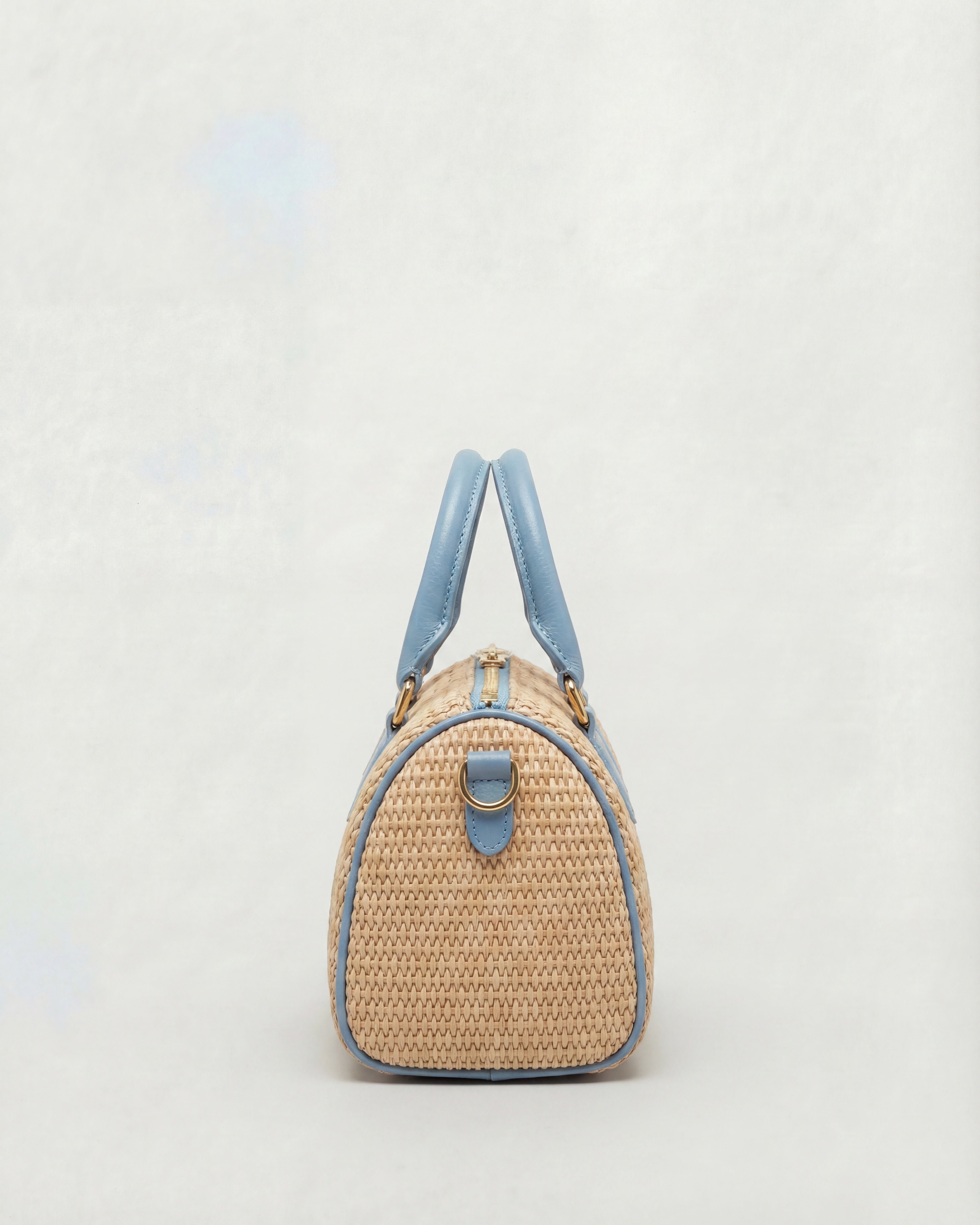 Mini Béatrice raphia bleu