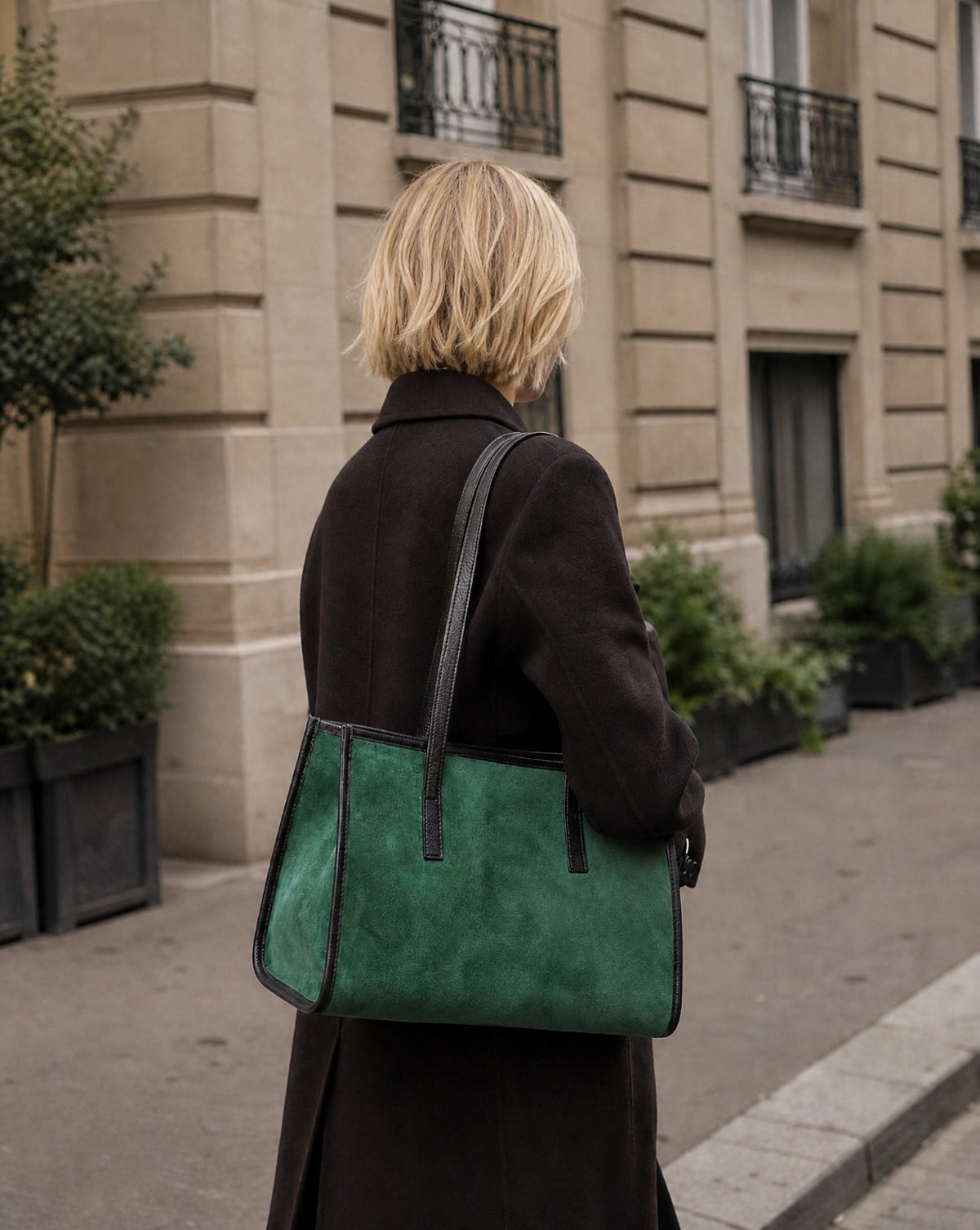 Mini Camille suede green