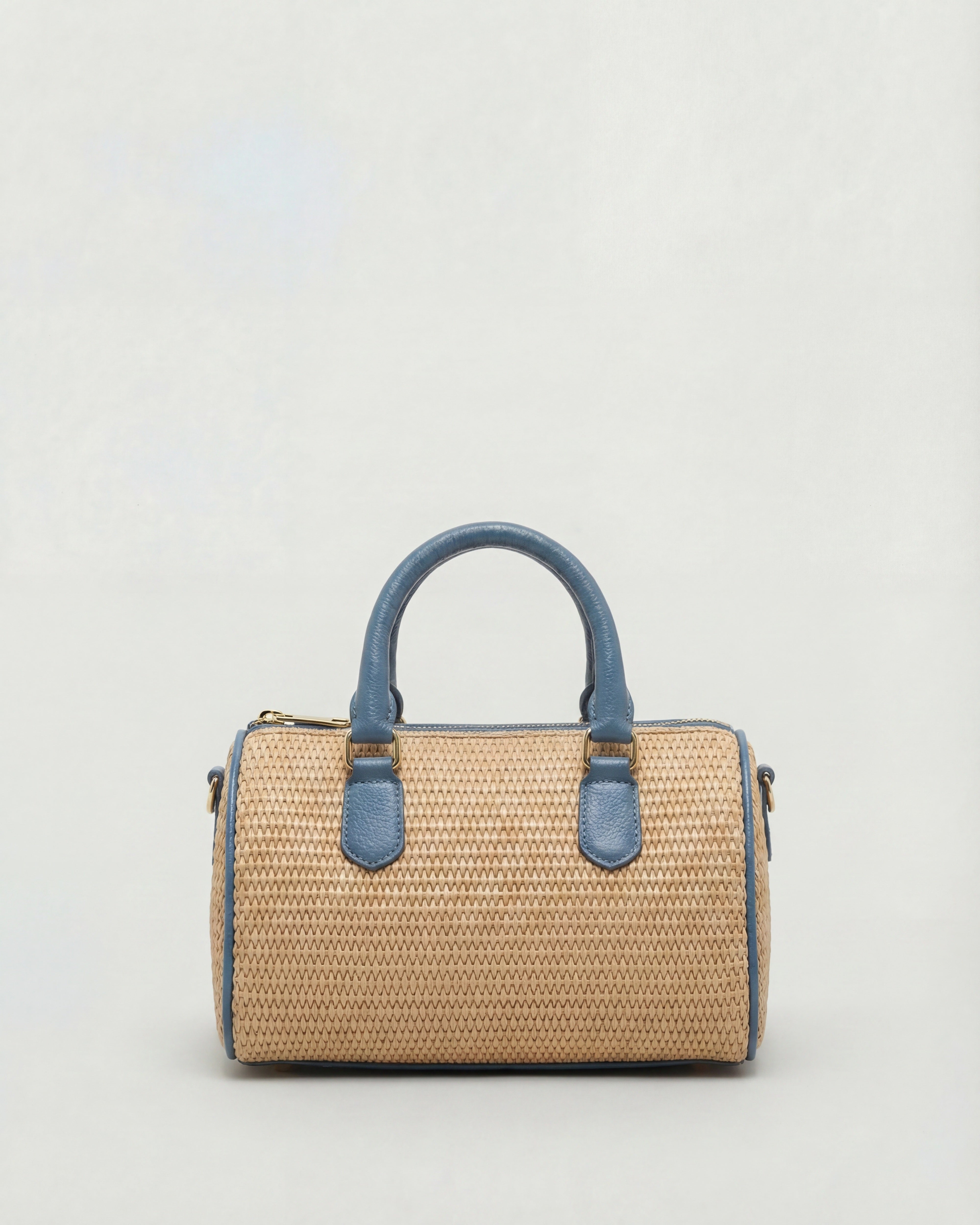 Mini Béatrice raphia bleu